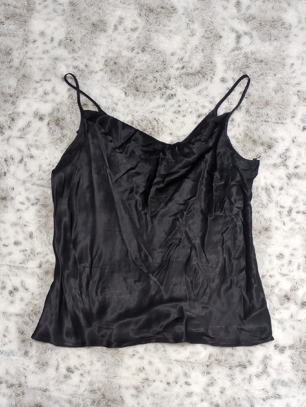 $5 MOVING SALE! Black Satin Spaghetti-Strap Cami Top